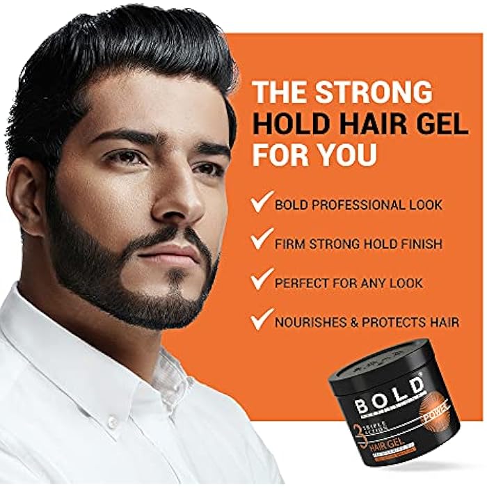 Bold Professional Triple Action Strong Hair Gel - Pro Vitamin B5 - Long-Lasting Shine - Power - 1000 Ml - Image 4